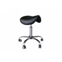 Taburete con respaldo HC Negro Base Cromada