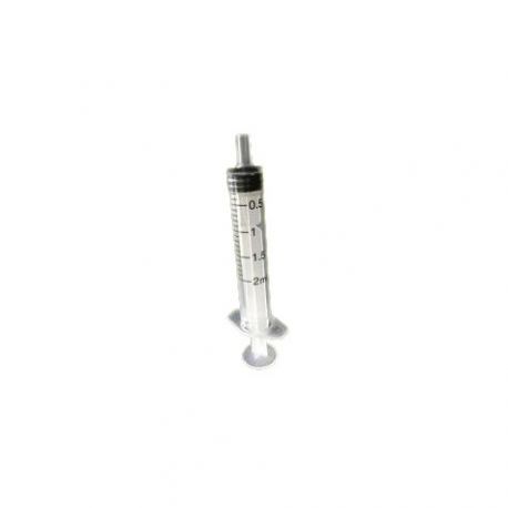 Jeringas desechables de 2 cuerpos sin aguja, 2 ml.