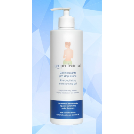 Gel hidratante pre-depilatorio , 500 ml. con dosificador