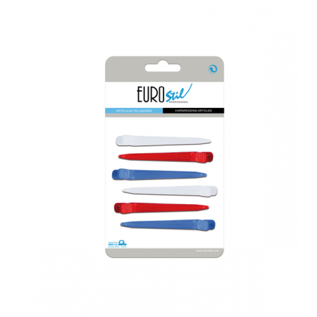 CART.6 PINZAS CURV.PLAST.COLOR