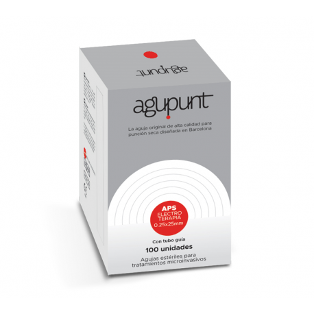 Agujas APS Electroterapia con guía (100 uds) Agu-Punt 0,25 x 25 - Rojo