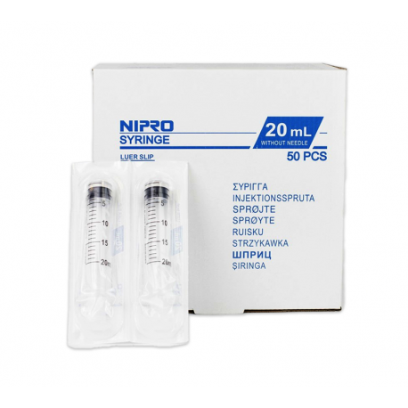 Jeringas NIPRO 3 cuerpos 1 ml Luer Lock céntrico (Caja 100 ud)
