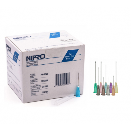 Agujas hipodérmicas Nipro 20G x 1 (0,9 x 25 mm) - Amarillo