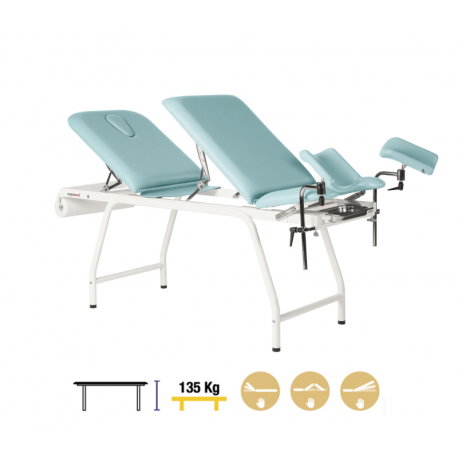 Camilla fija metálica Ginecología C4581 70 x 200 cm. Respaldo T13