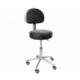 Taburete con respaldo HC Negro Base Cromada