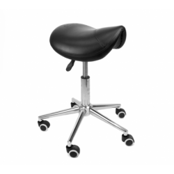Taburete Pony HC Negro Base cromada