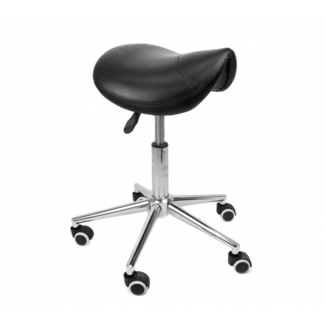 Taburete Pony HC Negro Base cromada