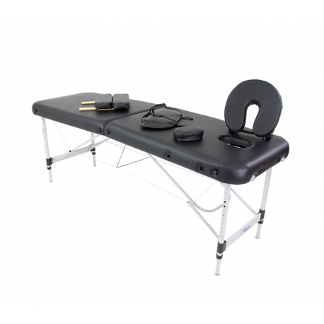 Camilla Plegable Aluminio sin respaldo HC Negra 60 x 186 cm