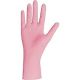 Guantes de nitrilo rosa, caja 100 unid.