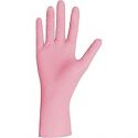 Guantes de nitrilo rosa, caja 100 unid.