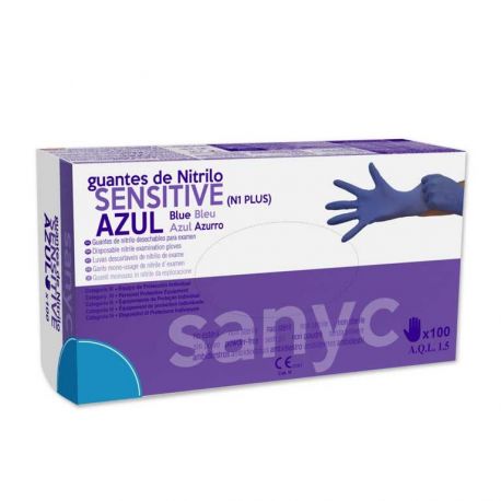 Guantes Nitrilo Sanyc Sensitive Sin Polvo-M