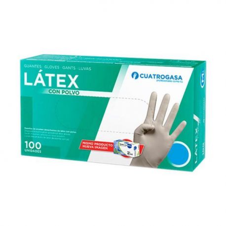 Guantes Látex con Polvo Cuatrogasa-XL