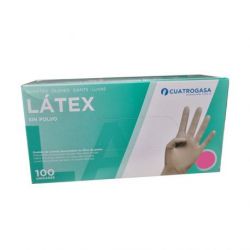 Guantes Látex Sin Polvo Cuatrogasa S