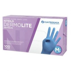 Guantes Nitrilo Cuatrogasa - Azul -L