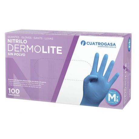 Guantes Nitrilo Cuatrogasa - Azul -L