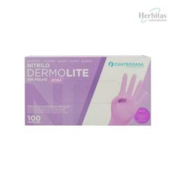 Guantes Nitrilo Cuatrogasa Rosa-L