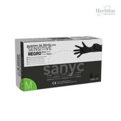 Guantes Nitrilo Negro Sanyc Sensitive Sin Polvo-L