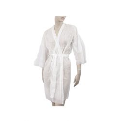 Bata cliente desechable tipo Kimono, 10 und.
