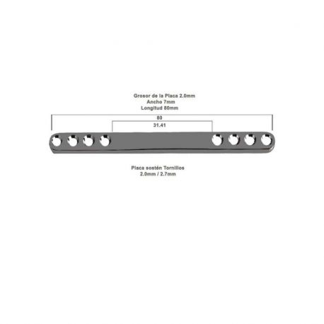 Placa Sostén 2.0mm 8 Orificios