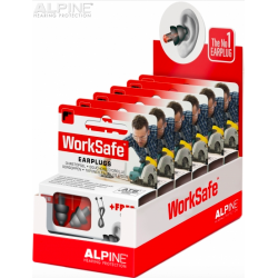 Tapones Alpine WorkSafe en cajas para display.